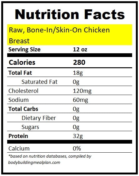 12 oz Chicken Breast Protein With Skin