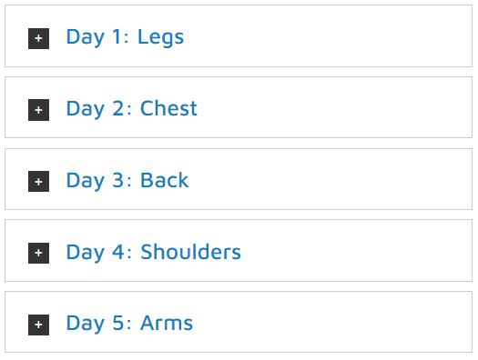 Bro Split Workout 5 Day
