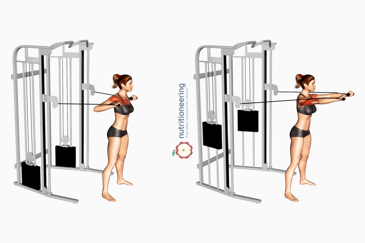 Cable Chest Exercises Standing Press