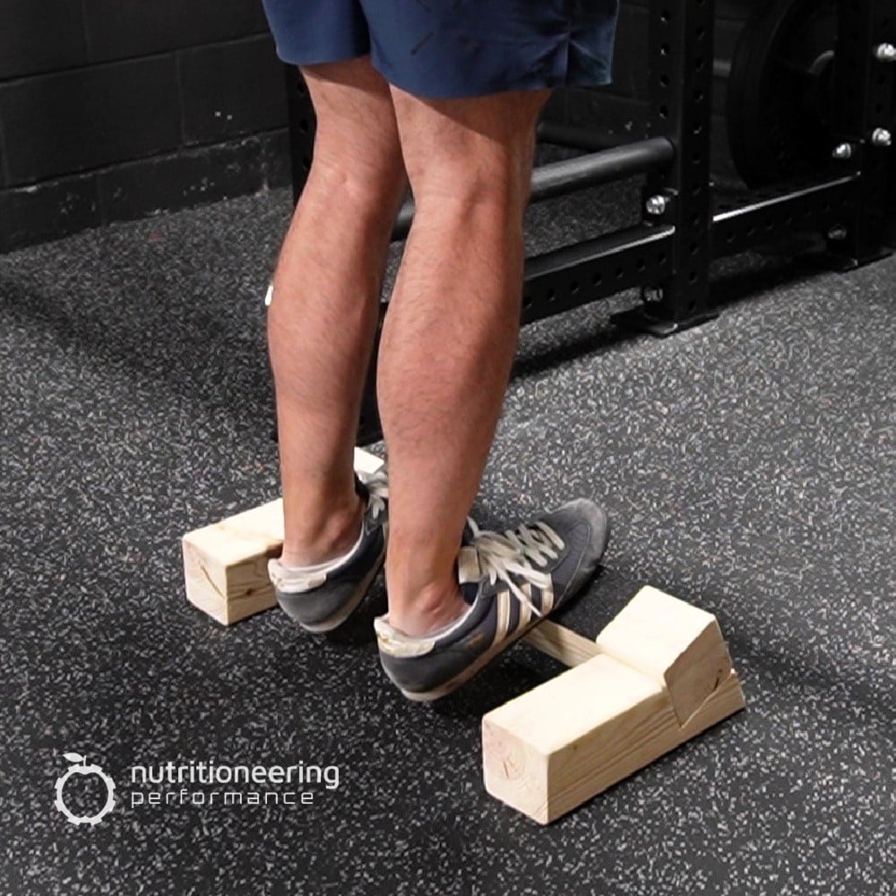 Doing Calf Raises on DIY Calf Raise Block