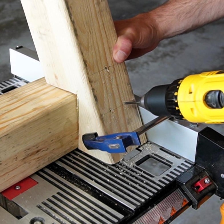 Drilling Holes for Calf Raise Block Build