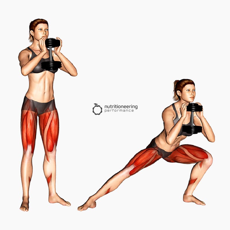Dumbbell Quad Exercises Side Lunge