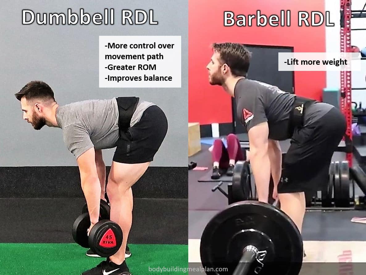 Dumbbell Romanian Deadlift vs Barbell