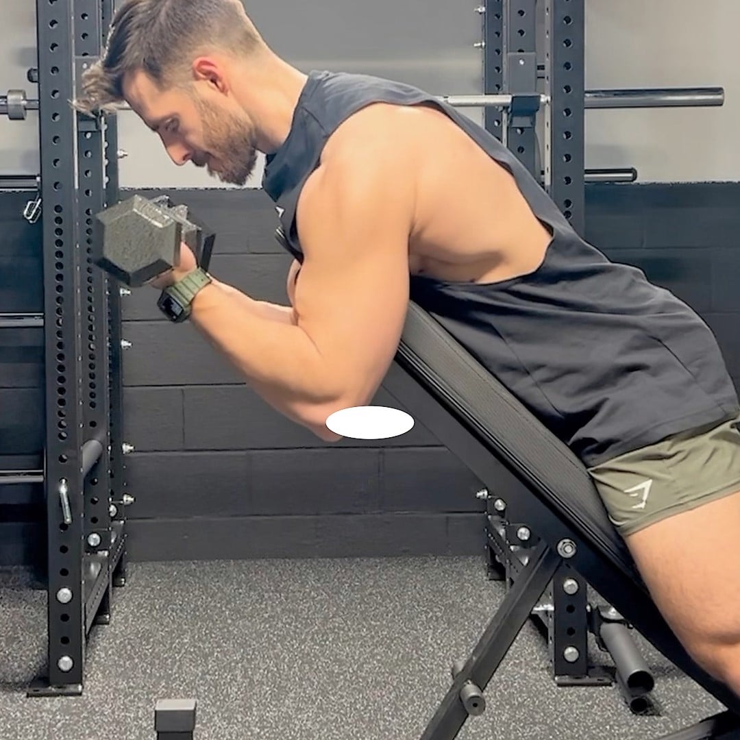 Dumbbell Spider Curl Form 2