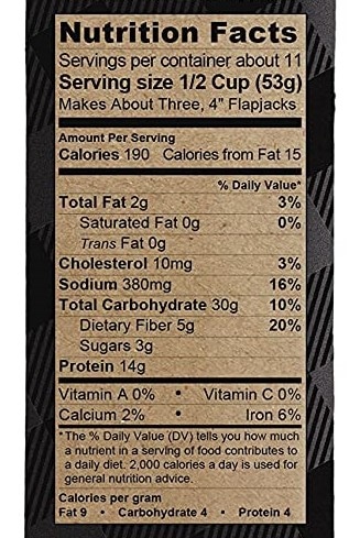Kodiak Pancake Mix Nutrition