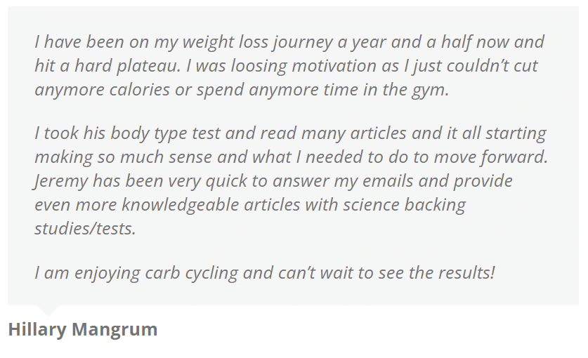 Metabolic Type Testimonial