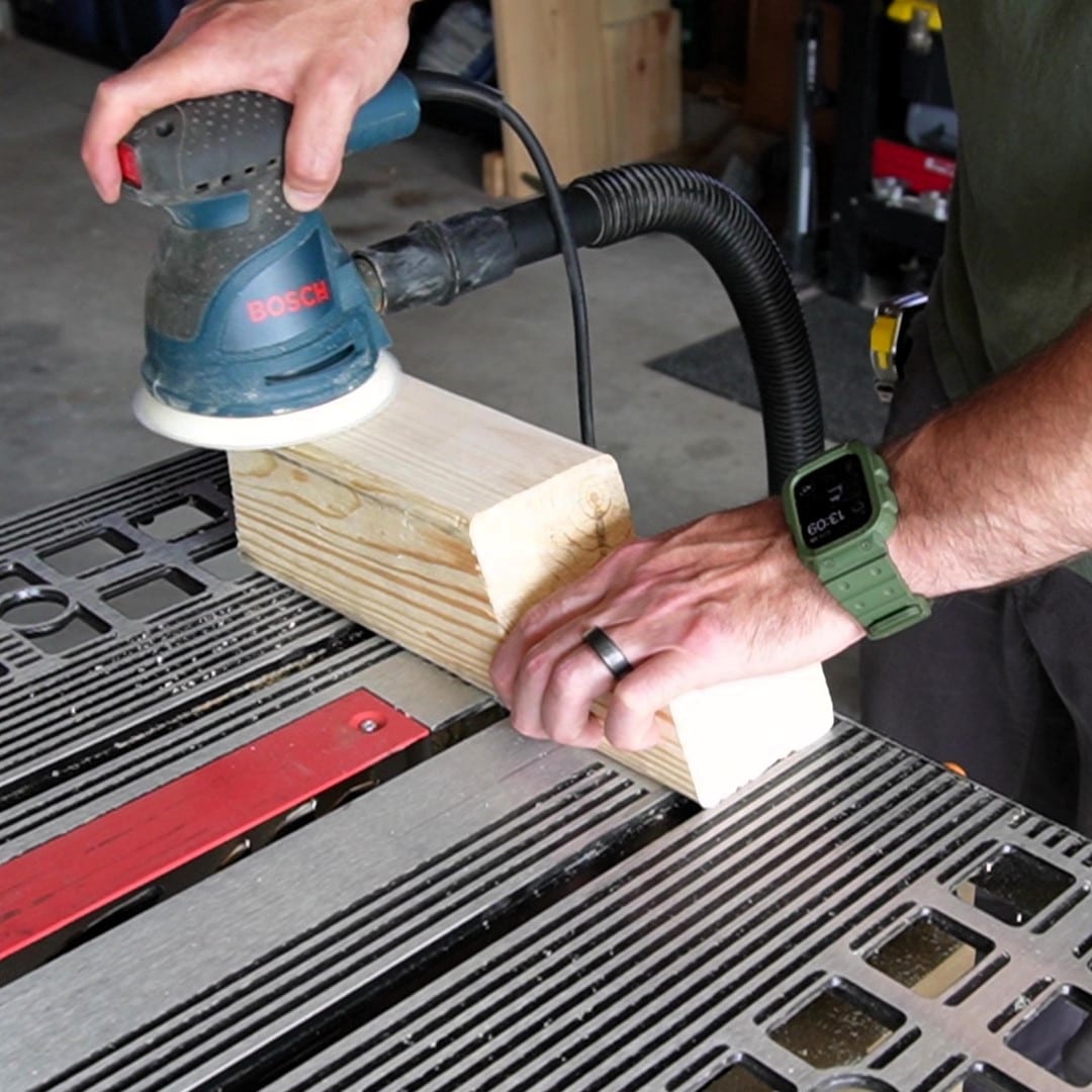 Sanding the Calf Raise Block